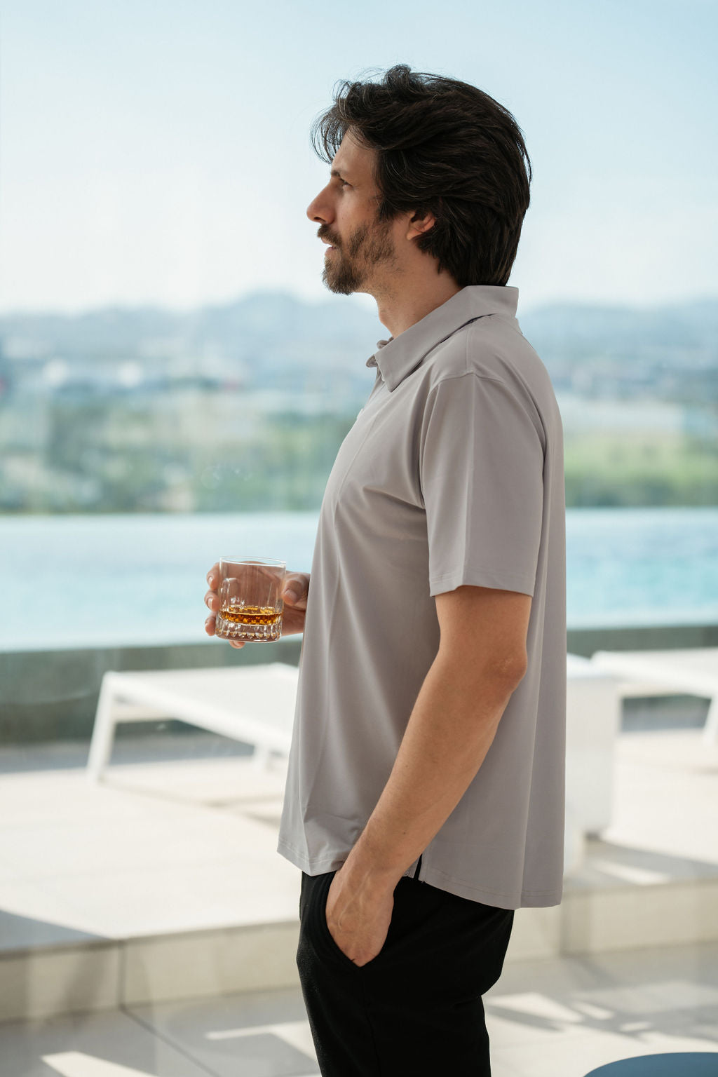 Grey Performance Polo