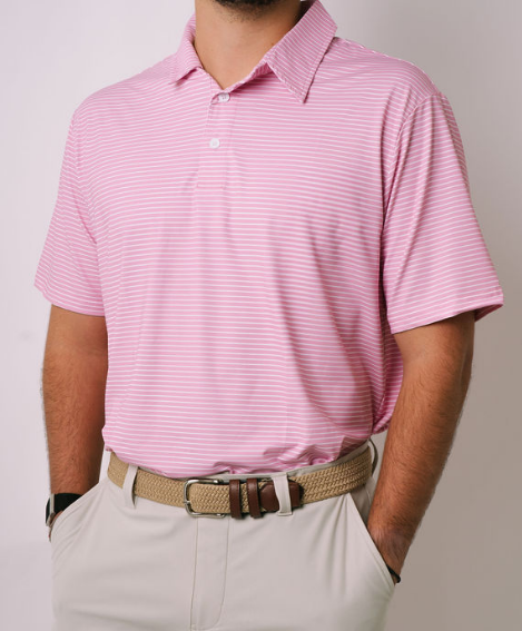 Pink and White Stripped Polo