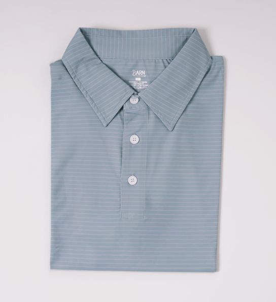 Green and Grey Stripped Polo