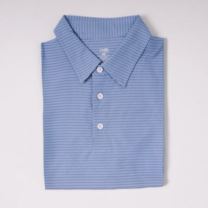 Blue and Grey Stripped Polo