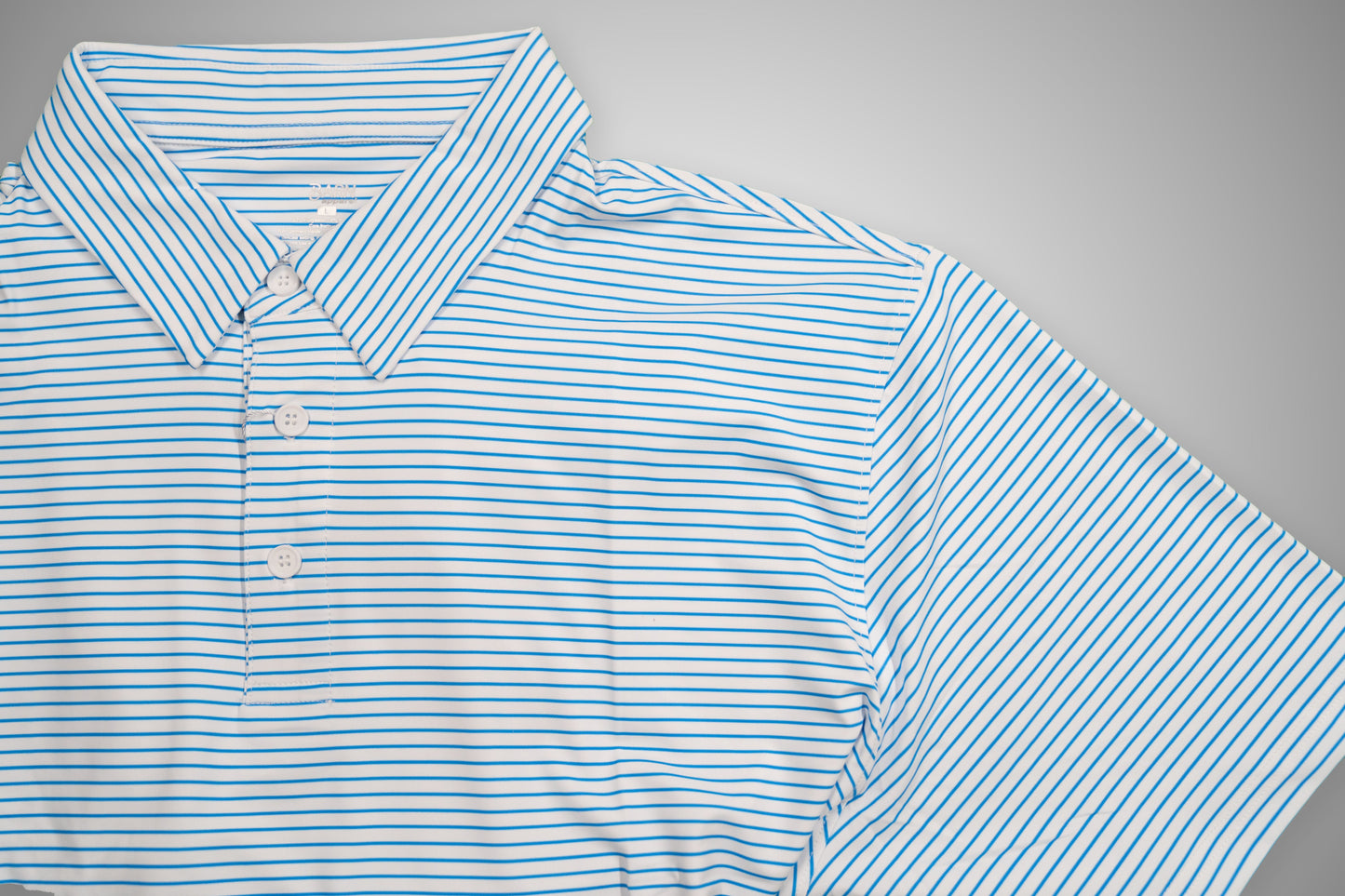 Light Blue Stripes Performance Polo