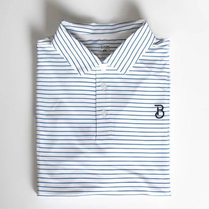 Blue Stripe Performance Polo