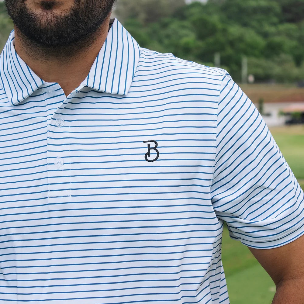 Blue Stripe Performance Polo