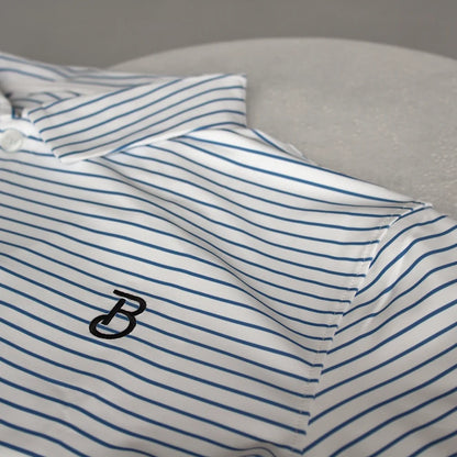 Blue Stripe Performance Polo