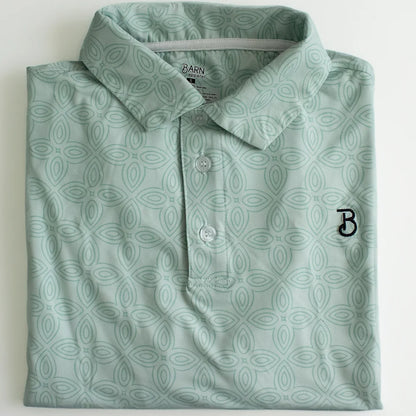 Green Geo-Ovals Performance Polo