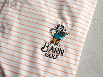 Orange Bull Stripe Performance Polo