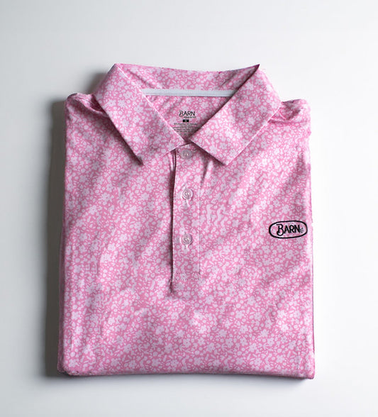 Pink Flowers Performance Polo