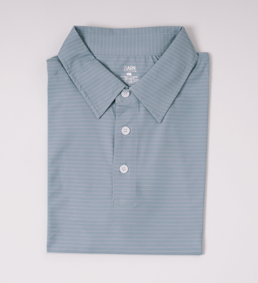 Green and Grey Stripped Polo