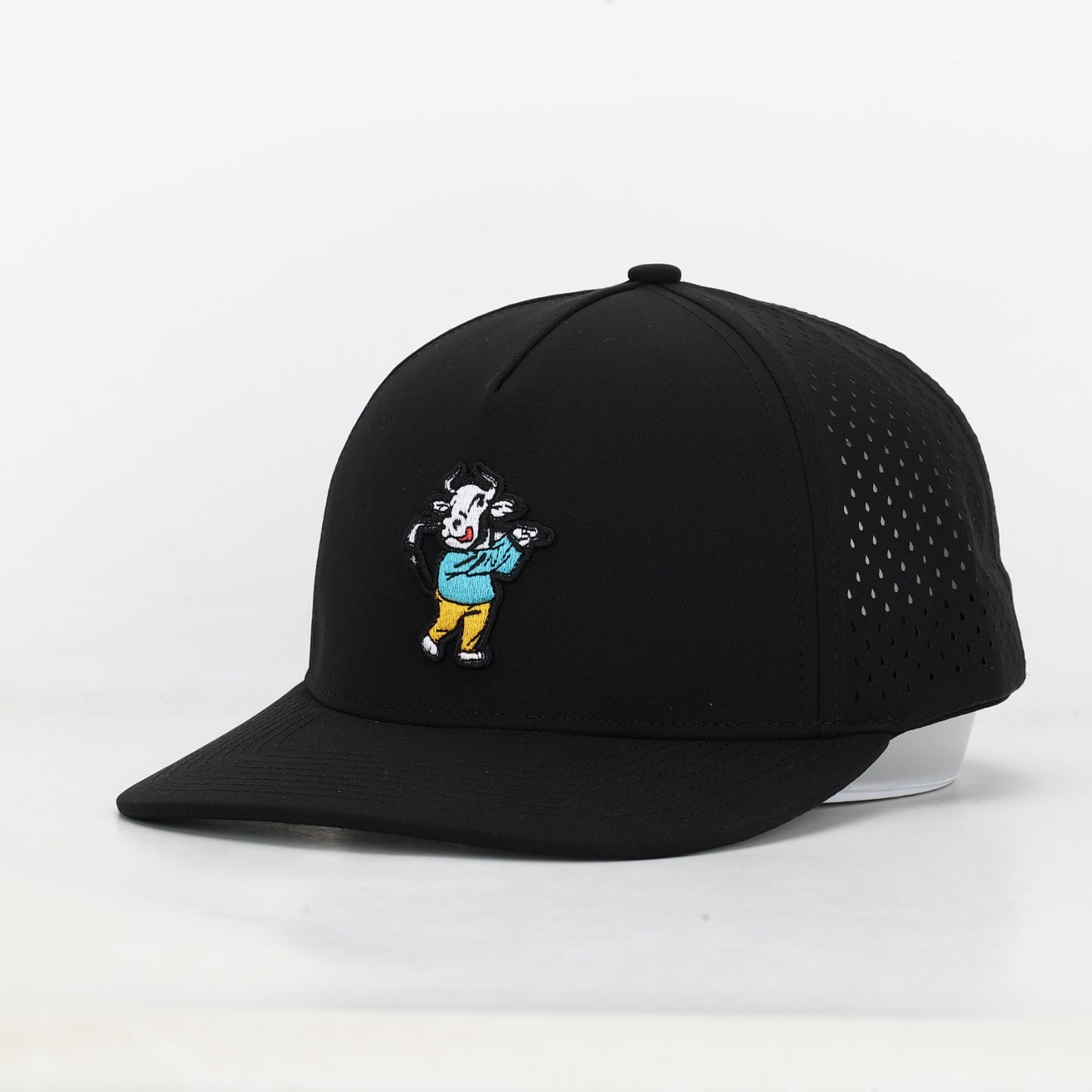 Black Fairway Bull Golf Cap