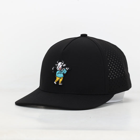 Black Fairway Bull Golf Cap